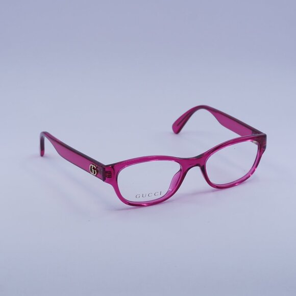 Gucci GG0717O 004 Eyeglasses Transparent Pink 47mm Rectangle Frame - Picture 1 of 10